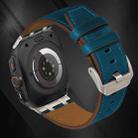 For Samsung Galaxy Watch Ultra 47mm Crazy Horse Leather Watch Band(Dark Blue+Titanium Buckle) - 2