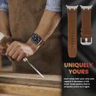 For Samsung Galaxy Watch Ultra 47mm Crazy Horse Leather Watch Band(Black+Titanium) - 3