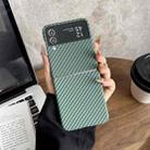 For Samsung Galaxy Z Flip4 Carbon Fiber PC MagSafe Phone Case(Green) - 1