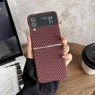 For Samsung Galaxy Z Flip4 Carbon Fiber PC MagSafe Phone Case(Red) - 1