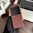 For Samsung Galaxy Z Flip5 Carbon Fiber PC MagSafe Phone Case(Red) - 1