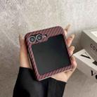 For Samsung Galaxy Z Flip5 Carbon Fiber PC MagSafe Phone Case(Red) - 2
