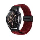 20mm Magnetic Buckle Nylon Braided Watch Band(Black Red) - 1