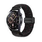 20mm Magnetic Buckle Nylon Braided Watch Band(Starlight Black) - 1