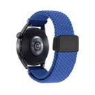 22mm Magnetic Buckle Nylon Braided Watch Band(Blue) - 2
