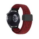 22mm Magnetic Buckle Nylon Braided Watch Band(Black Red) - 2