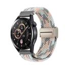 22mm Magnetic Buckle Nylon Braided Watch Band(Gray Powder Blue) - 1