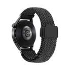 22mm Magnetic Buckle Nylon Braided Watch Band(Duck Down Black) - 2