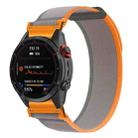 For Gamin 22mm Titanite Quick Release Loop Nylon Watch Band(Orange Gray+Orange) - 1