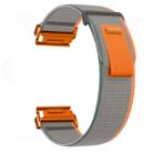 For Gamin 22mm Titanite Quick Release Loop Nylon Watch Band(Orange Gray+Orange) - 3