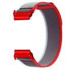 For Gamin 22mm Titanite Quick Release Loop Nylon Watch Band(Red Gray+Red) - 2