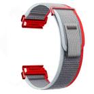 For Gamin 22mm Titanite Quick Release Loop Nylon Watch Band(Red Gray+Red) - 3