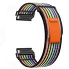 For Gamin 26mm Titanite Quick Release Loop Nylon Watch Band(Black Rainbow+Black) - 3