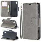 Retro Lambskin Texture Pure Color Horizontal Flip PU Leather Case for Huawei Y5 2019 & Honor 8s, with Holder & Card Slots & Wallet & Lanyard(Grey) - 1