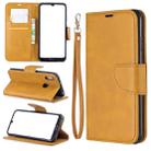 Retro Lambskin Texture Pure Color Horizontal Flip PU Leather Case for for Huawei Y6 2019 & Y6 Pro 2019, with Holder & Card Slots & Wallet & Lanyard(Yellow) - 1