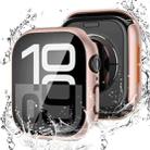 For Apple Watch Series 45mm Tempered Film Integrated PC Watch Protective Case(Rose Gold) - 1