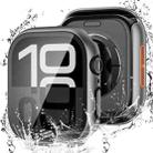 For Apple Watch Series 45mm Tempered Film Integrated PC Watch Protective Case(Original Machine Black) - 1