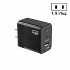 PD41 GaN PD 45W + USB Charger with USB-C to USB-C / 8 Pin Data Cable for iPhone, US Plug(Black) - 2