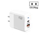 PD41 GaN PD 45W + USB Charger with USB-C to USB-C / 8 Pin Data Cable for iPhone, US Plug(White) - 2