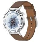 18mm Press Button Leather Watch Band(Brown) - 1