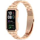 For Huawei Band 10 / 10 NFC / 9 / 9 NFC Watch Frame Integrated Three Beads Stainless Steel Watch Band(Rose Gold) - 1