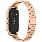 For Huawei Band 10 / 10 NFC / 9 / 9 NFC Watch Frame Integrated Three Beads Stainless Steel Watch Band(Rose Gold) - 2