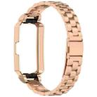For Huawei Band 10 / 10 NFC / 9 / 9 NFC Watch Frame Integrated Three Beads Stainless Steel Watch Band(Rose Gold) - 3