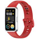 For Huawei Band 10 / 9 / 8 Metal Head Black Nail Button Glossy Silicone Watch Band(Red) - 1