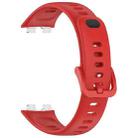 For Huawei Band 10 / 9 / 8 Metal Head Black Nail Button Glossy Silicone Watch Band(Red) - 3