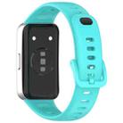 For Huawei Band 10 / 9 / 8 Metal Head Black Nail Button Glossy Silicone Watch Band(Teal) - 2