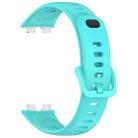 For Huawei Band 10 / 9 / 8 Metal Head Black Nail Button Glossy Silicone Watch Band(Teal) - 3