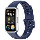 For Huawei Band 10 / 9 / 8 Metal Head Black Nail Button Glossy Silicone Watch Band(Dark Blue) - 1