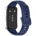 For Huawei Band 10 / 9 / 8 Metal Head Black Nail Button Glossy Silicone Watch Band(Dark Blue) - 2