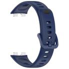 For Huawei Band 10 / 9 / 8 Metal Head Black Nail Button Glossy Silicone Watch Band(Dark Blue) - 3