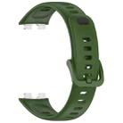 For Huawei Band 10 / 9 / 8 Metal Head Black Nail Button Glossy Silicone Watch Band(Green) - 3