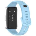 For Huawei Band 10 / 9 / 8 Metal Head Black Nail Button Glossy Silicone Watch Band(Light Blue) - 2