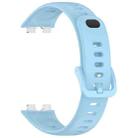 For Huawei Band 10 / 9 / 8 Metal Head Black Nail Button Glossy Silicone Watch Band(Light Blue) - 3