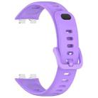 For Huawei Band 10 / 9 / 8 Metal Head Black Nail Button Glossy Silicone Watch Band(Purple) - 3