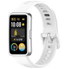 For Huawei Band 10 / 9 / 8 Metal Head Black Nail Button Glossy Silicone Watch Band(White) - 1