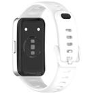 For Huawei Band 10 / 9 / 8 Metal Head Black Nail Button Glossy Silicone Watch Band(White) - 2