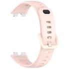 For Huawei Band 10 / 9 / 8 Metal Head Black Nail Button Glossy Silicone Watch Band(Pink) - 3