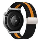 22mm Striped Magnetic Buckle Nylon Watch Band(Black Orange) - 1