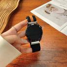22mm Striped Magnetic Buckle Nylon Watch Band(Black Orange) - 2
