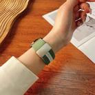 22mm Striped Magnetic Buckle Nylon Watch Band(Green White) - 3