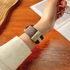 22mm Striped Magnetic Buckle Nylon Watch Band(Grey White) - 3
