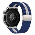 22mm Striped Magnetic Buckle Nylon Watch Band(Blue White) - 1