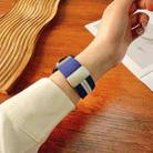 22mm Striped Magnetic Buckle Nylon Watch Band(Blue White) - 3