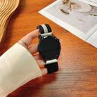 22mm Striped Magnetic Buckle Nylon Watch Band(Black White) - 2