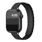 For Apple Watch 42mm / 41mm / 40mm / 38mm Tri-beads I-shaped Slim Magnetic Silicone Watch Band(Black) - 1