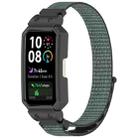 For Huawei Band 10 / 10 NFC / 9 / 9 NFC Watch Frame Integrated Nylon Loop Watch Band(Gray+Black) - 1